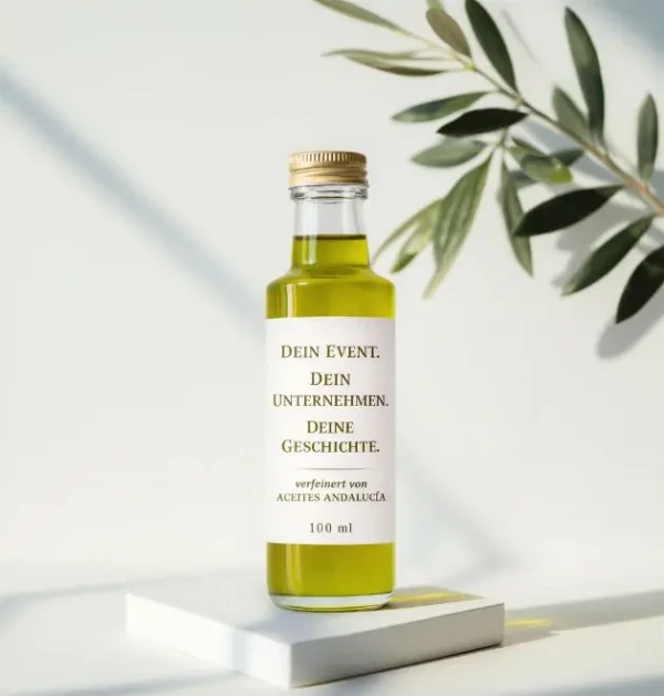 Flasche mit personalisiertem Etikett. Ungefiltert