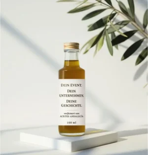 Flasche mit personalisiertem Etikett. Ungefiltert