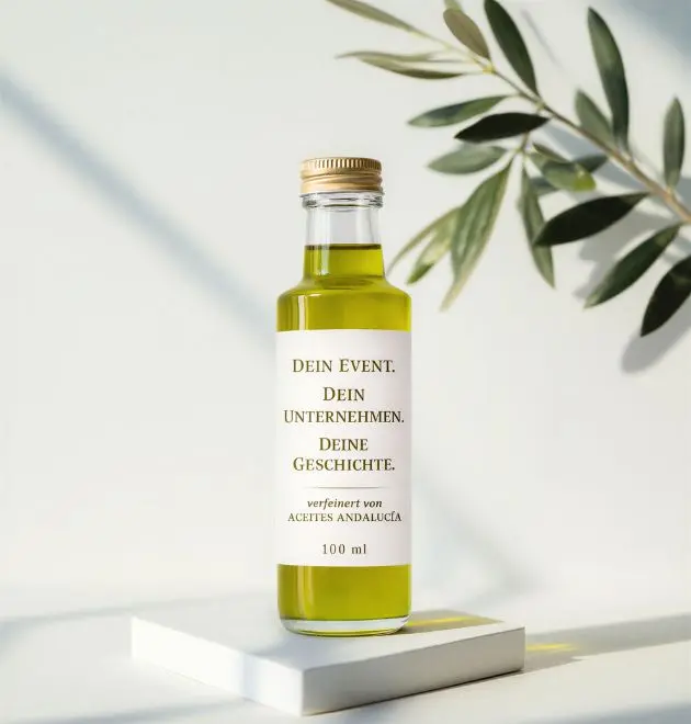 Flasche mit personalisiertem Etikett Aceites Andalucia