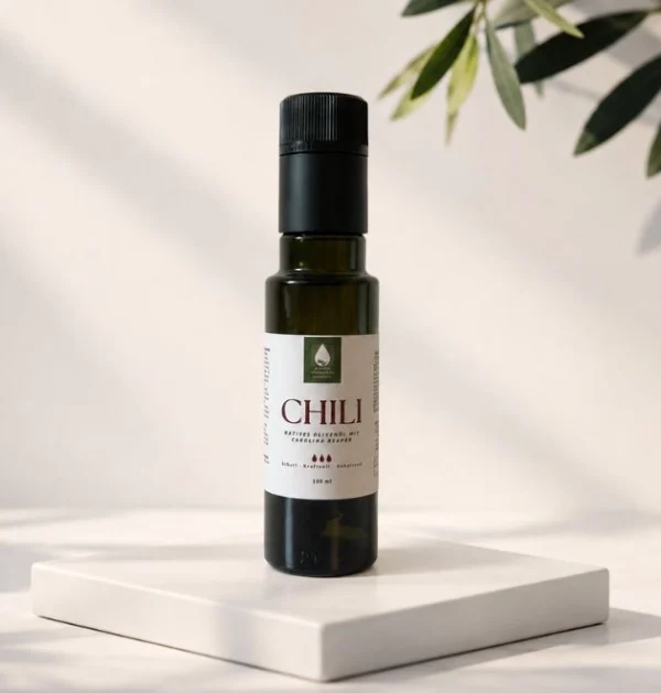 Chili-Olivenöl. Gefiltert